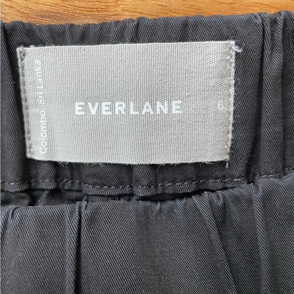 Everlane The Easy Pant Cotton Wide-Leg Pull On Elastic Waist Trousers in Black - Picture 9 of 14